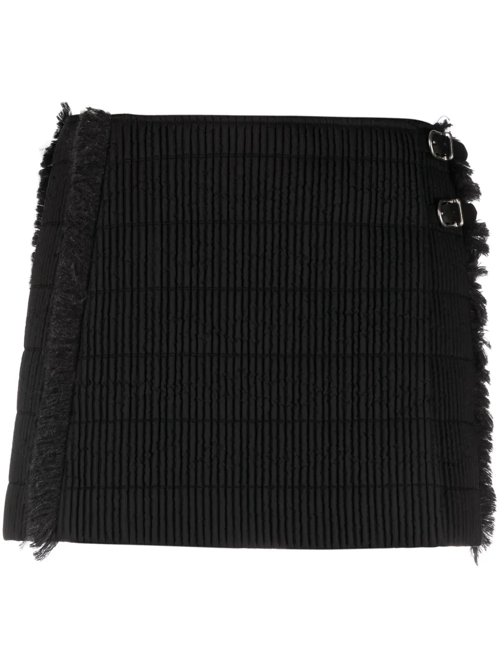 Fringed Quilted Miniskirt