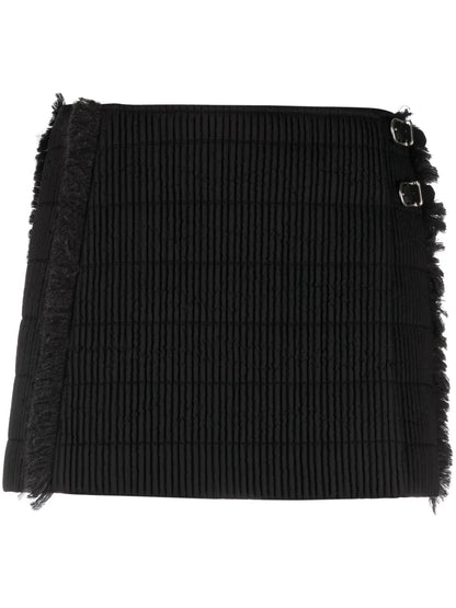 Fringed Quilted Miniskirt