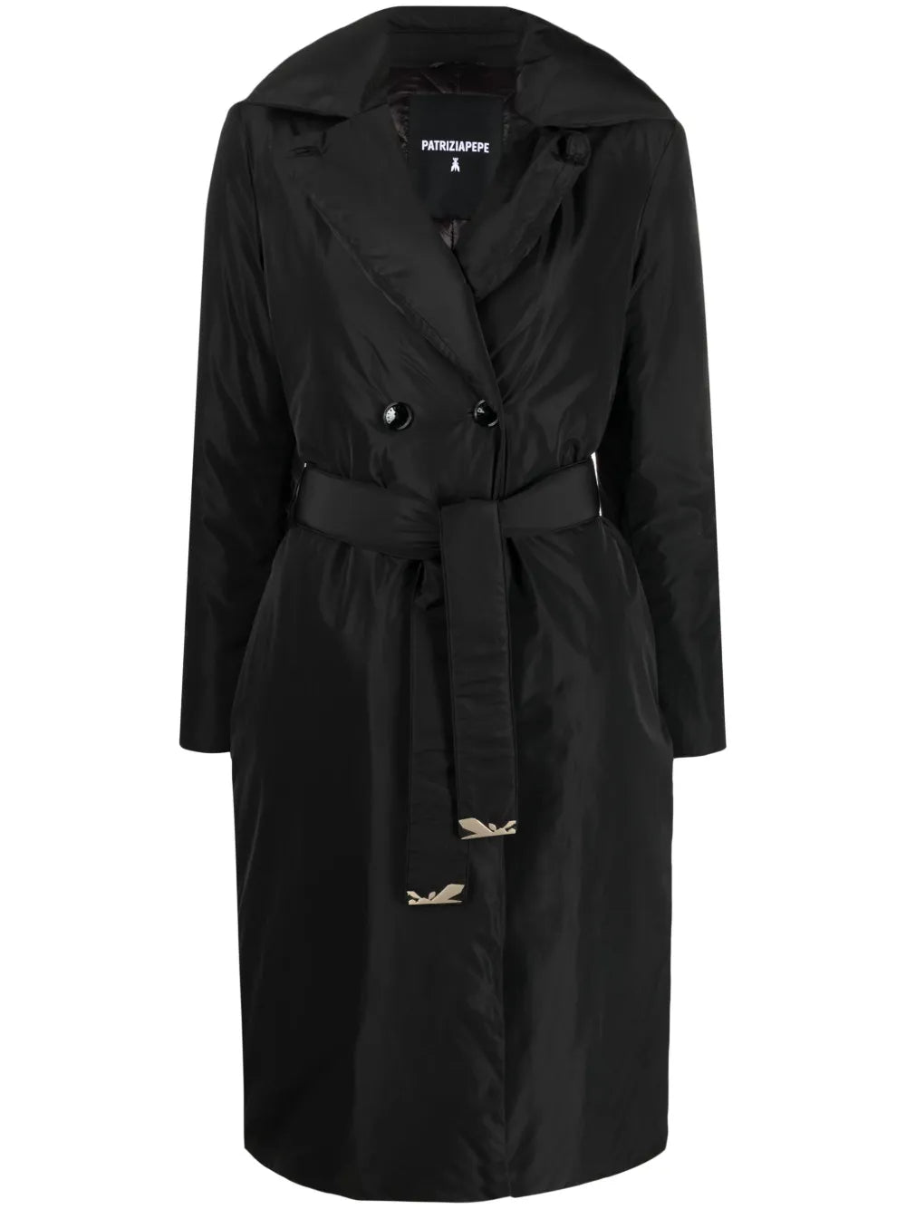 Double-Breasted Belted Padded Coat