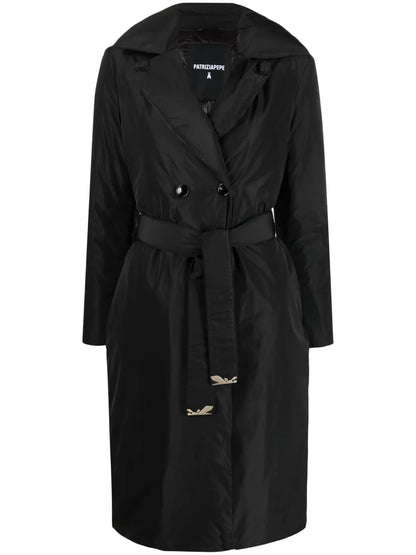 Double-Breasted Belted Padded Coat