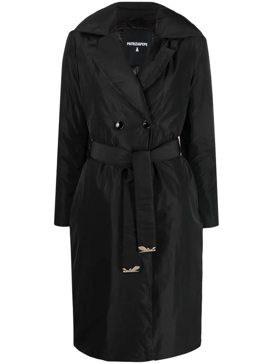 Double-Breasted Belted Padded Coat