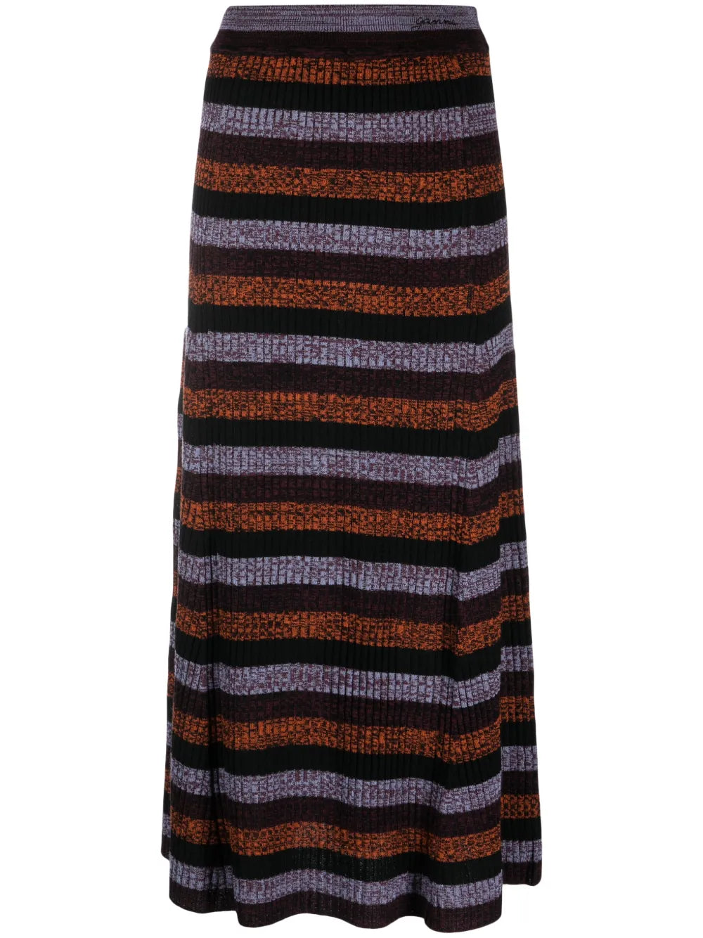 Striped Wool Maxi Skirt