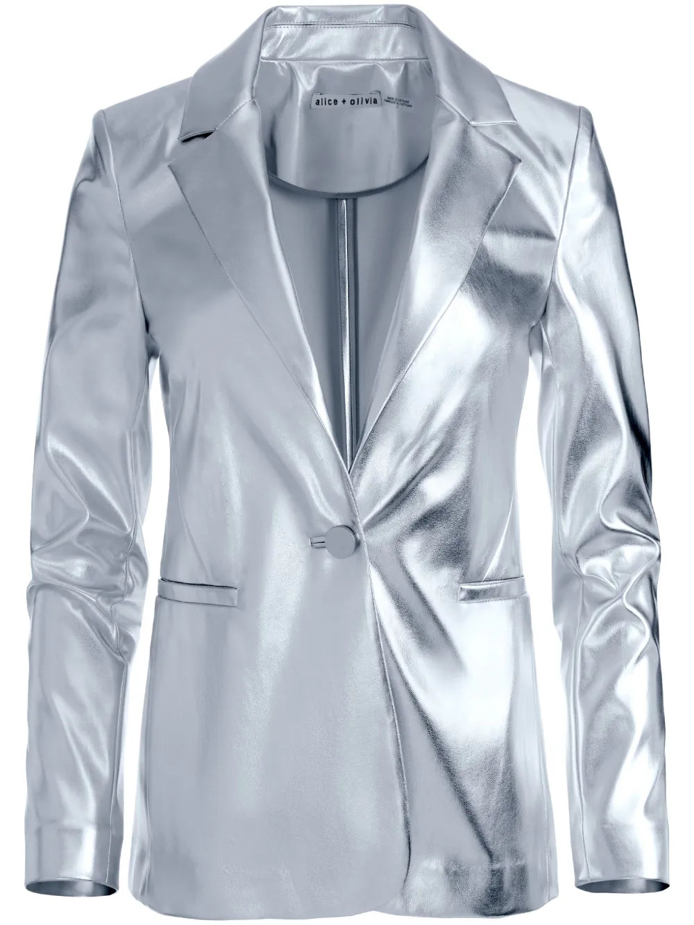Macey Metallic Vegan Leather Blazer