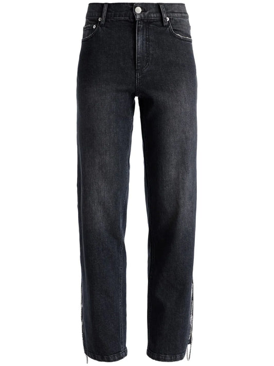 Gayle Crystal-Embellisjed Straight-Leg Jeans