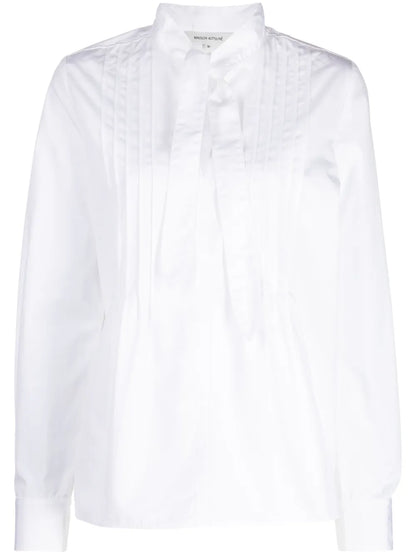 Pussy-Bow Cotton Shirt