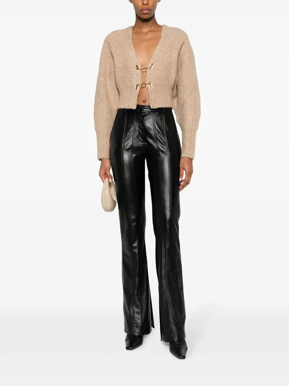 Casella Ribbed-Knit Cropped Cardigan