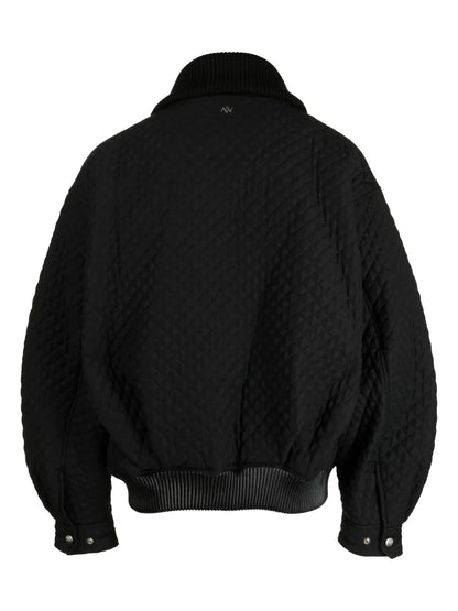 Quilted Zip-Up Bomber Jacket
