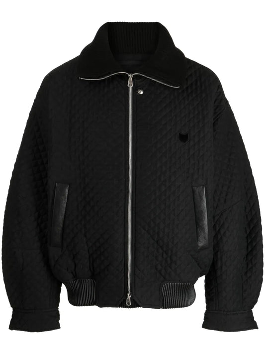 Quilted Zip-Up Bomber Jacket