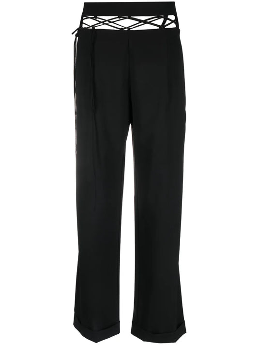 Cut-Out Wool Trousers
