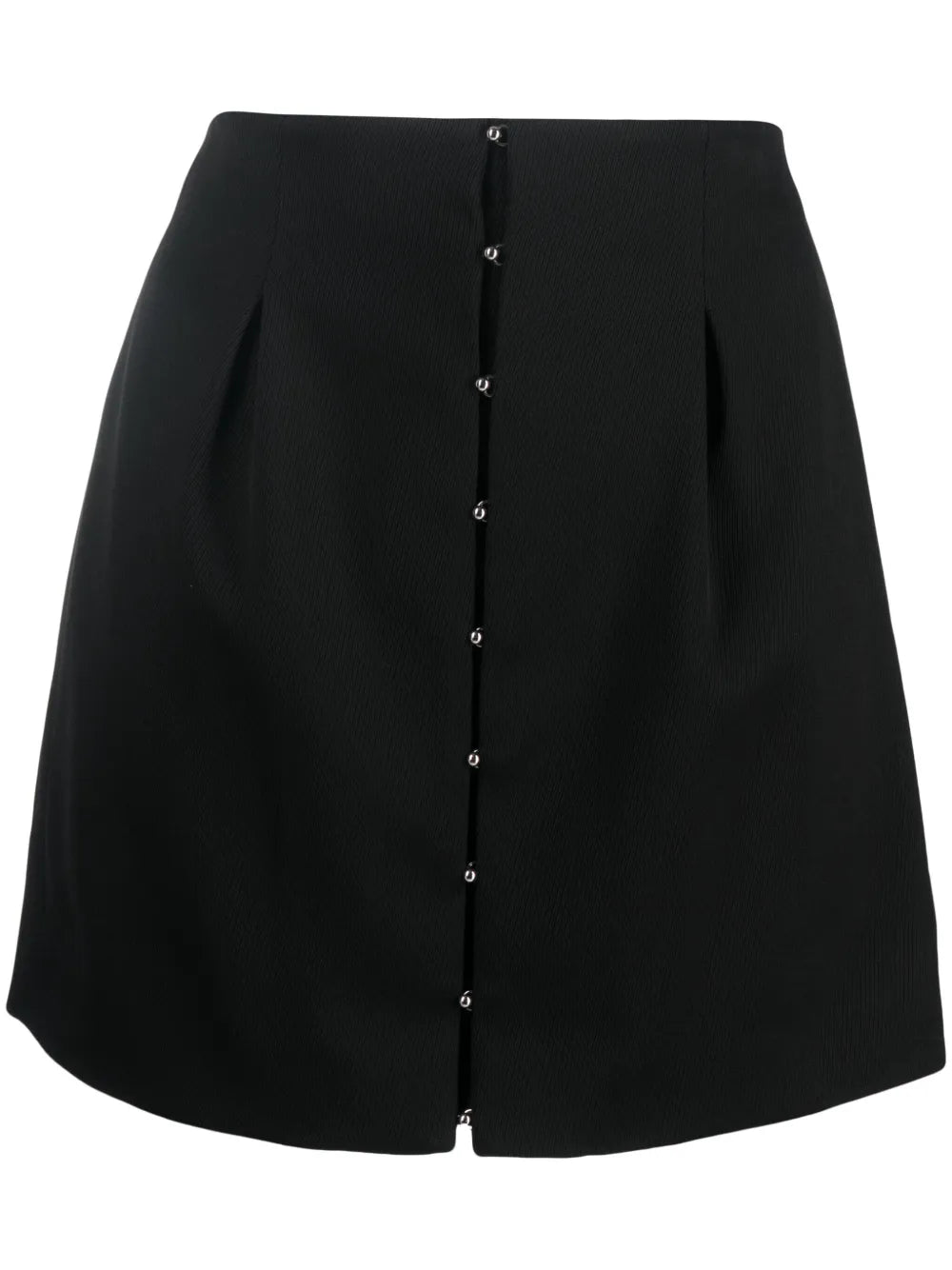 Hook-Fastening Pleated Miniskirt