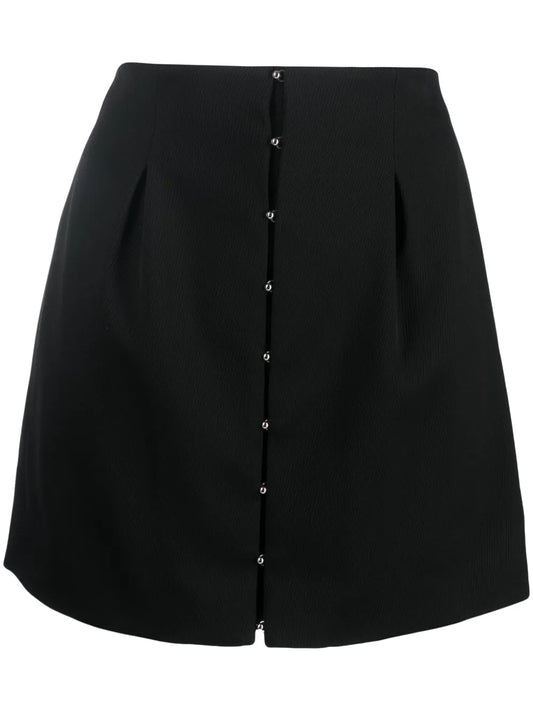 Hook-Fastening Pleated Miniskirt