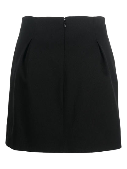 Hook-Fastening Pleated Miniskirt