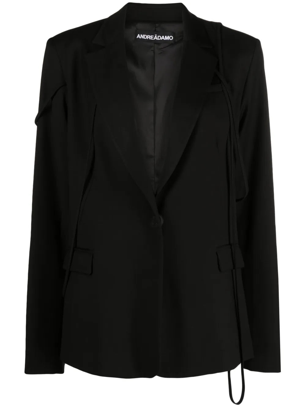 Layered-Detail Notched-Lapels Blazer