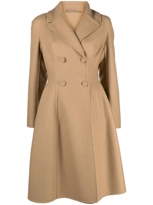 A-Line Double-Breasted Wool Coat