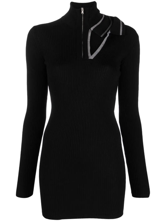Cut-Out Ribbed Minidress