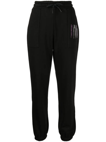 Rhinestone Logo-Embellished Track Pants