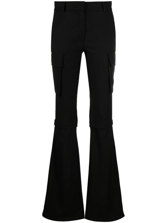 Mid-Rise Detachable Flared Trousers
