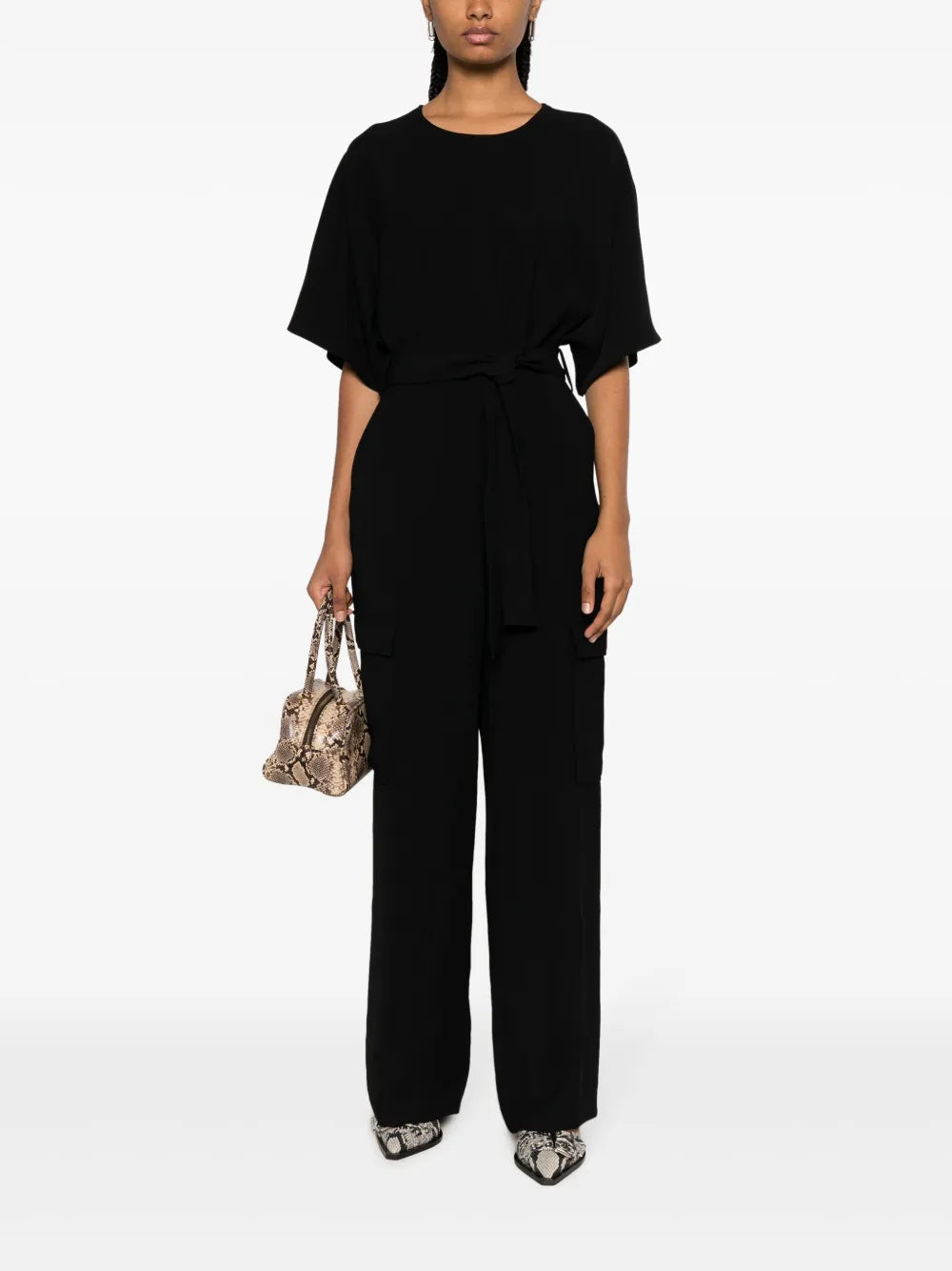 Wide-Leg Cargo Jumpsuit