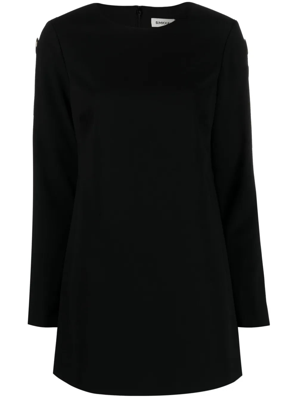 Appliqué-Detail Long-Sleeve Minidress