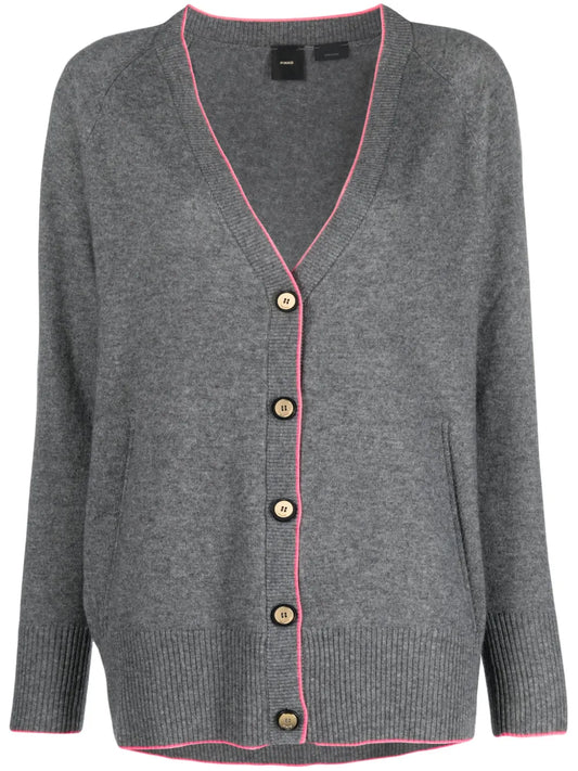 V-Neck Wool-Cashmere Cardigan
