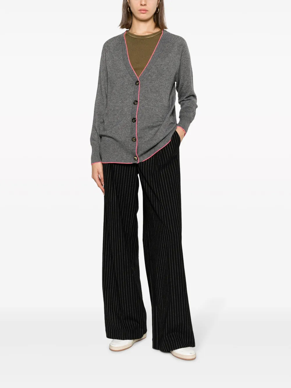 V-Neck Wool-Cashmere Cardigan