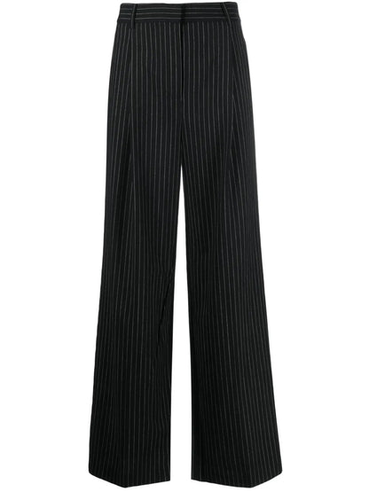 Pinstripe-Pattern Palazzo Pants