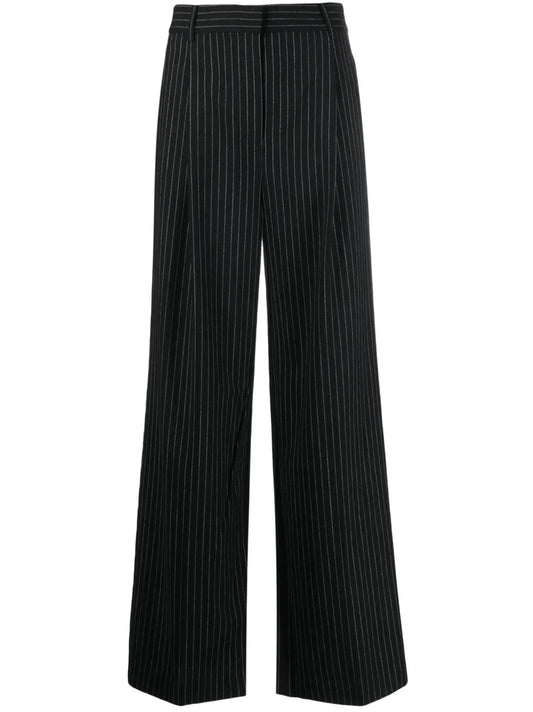 Pinstripe-Pattern Palazzo Pants