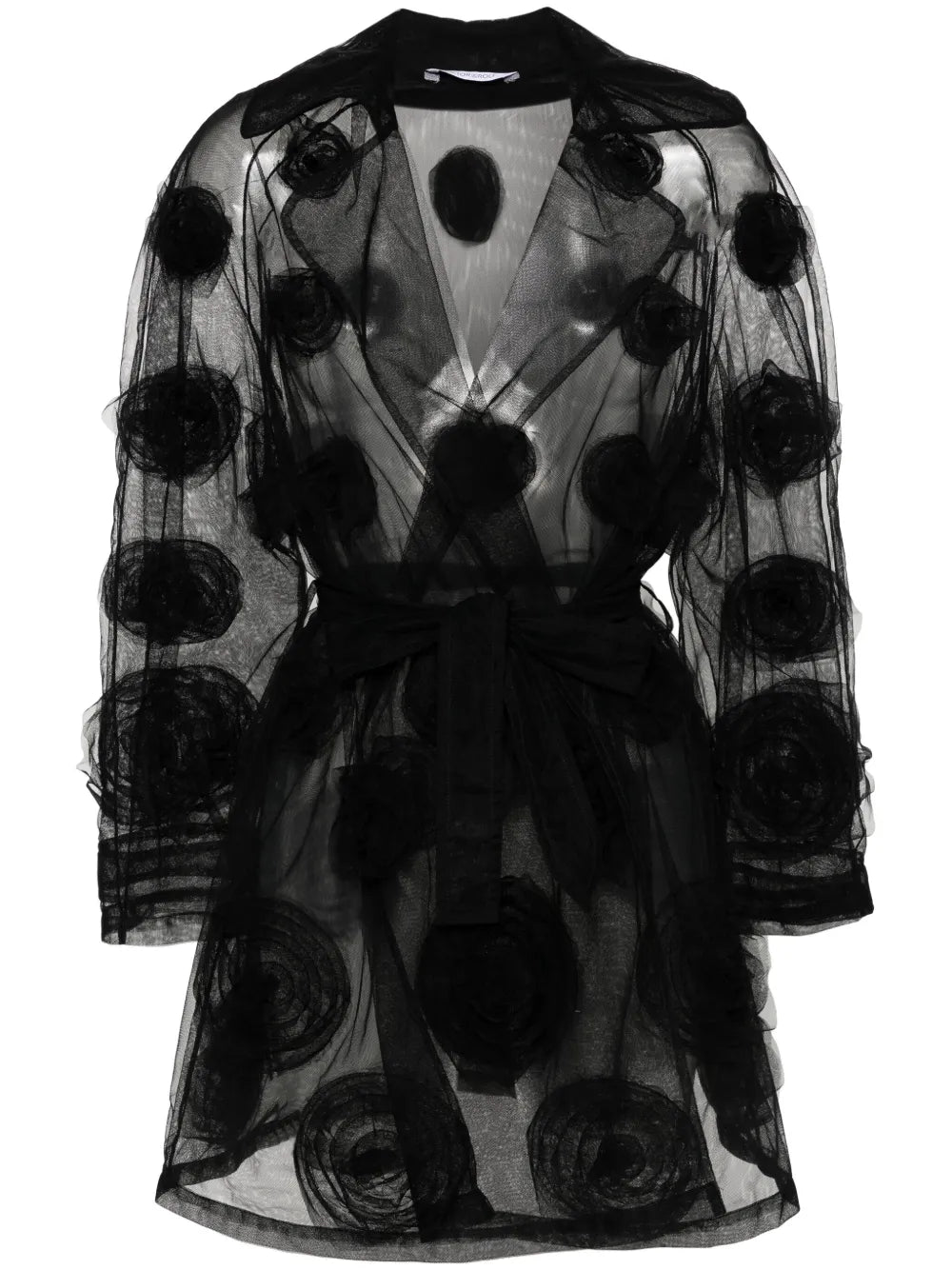 Tulle Floral-Appliqué Blazer