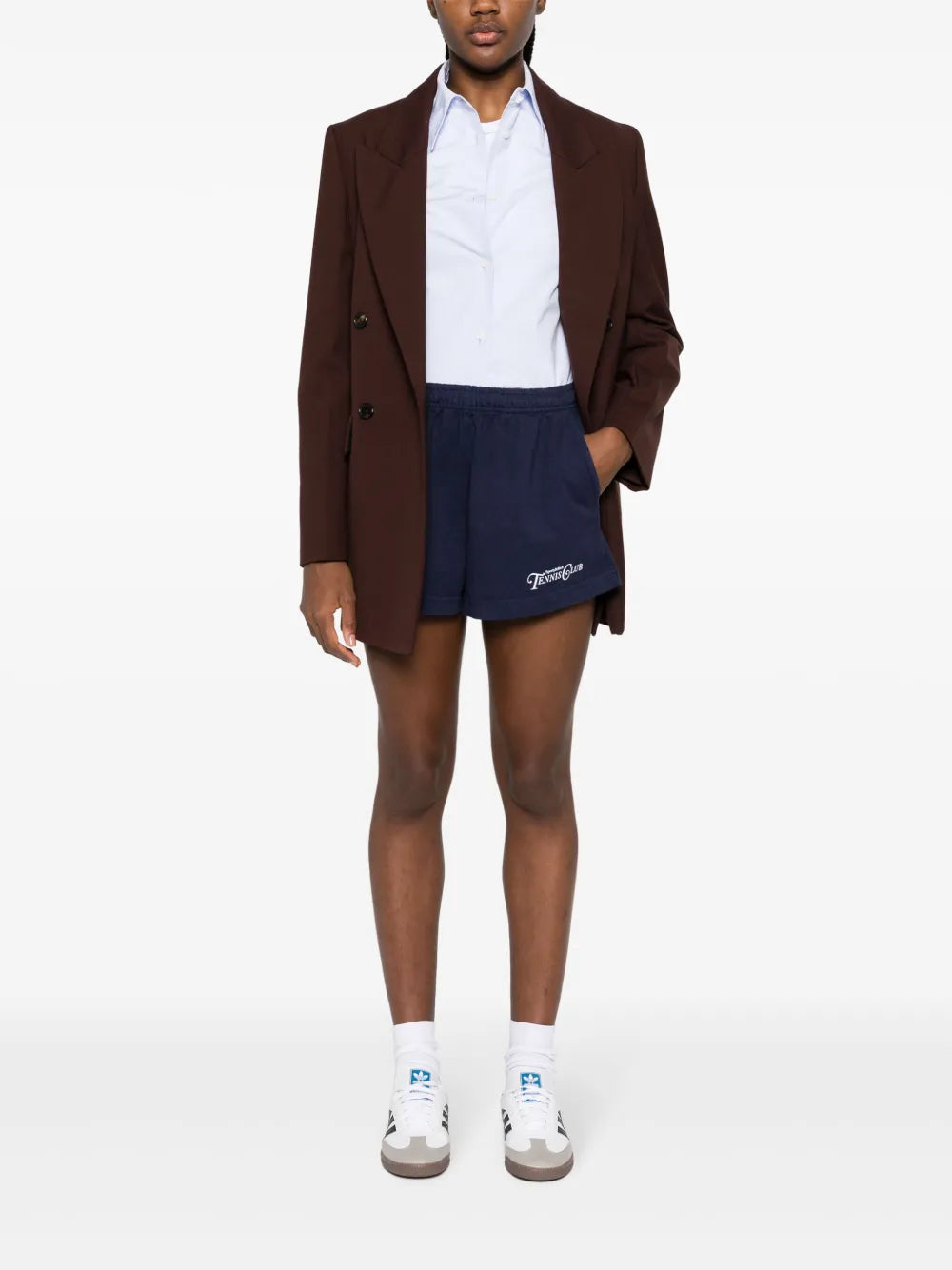 Tennis Club-Print Cotton Shorts