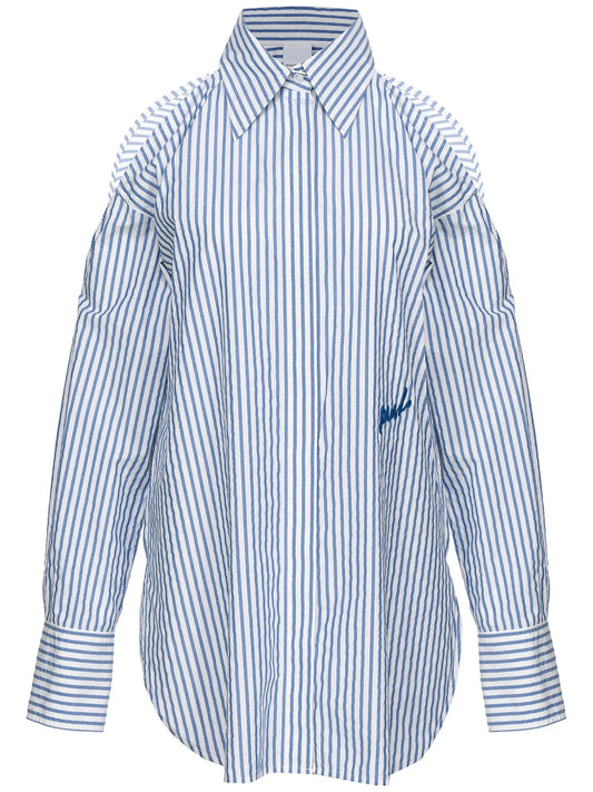 Logo-Embroidered Striped Shirt