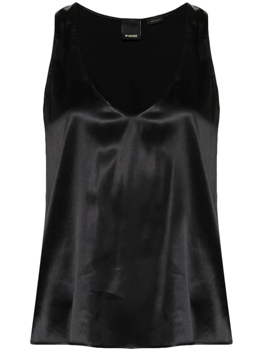 Sleeveless Stretch-Silk Top