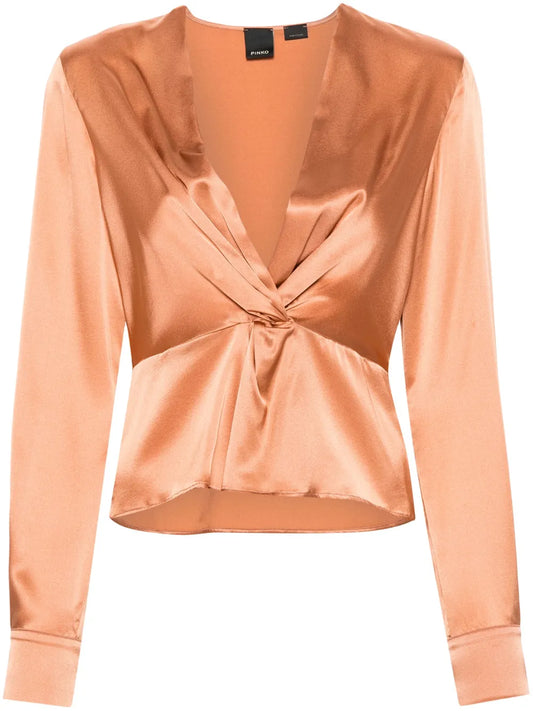 V-Neck Satin Blouse