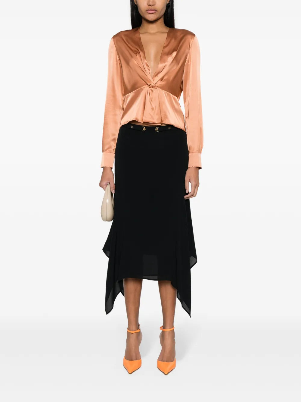 V-Neck Satin Blouse