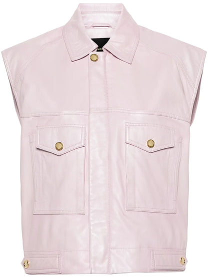 Sleeveless Leather Gilet