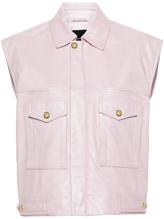 Sleeveless Leather Gilet