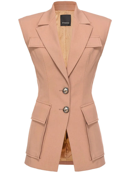 Single-Breasted Twill Waistcoat