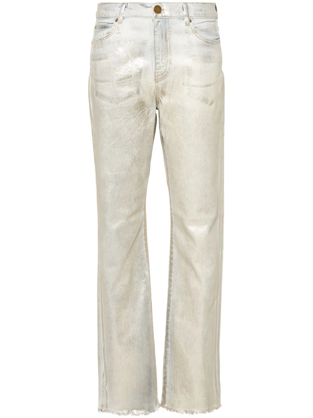 Roxanne Laminated Straight-Leg Jeans