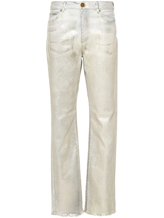 Roxanne Laminated Straight-Leg Jeans