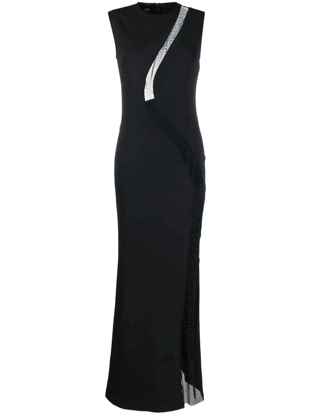 Round-Neck Semi-Sheer Dress