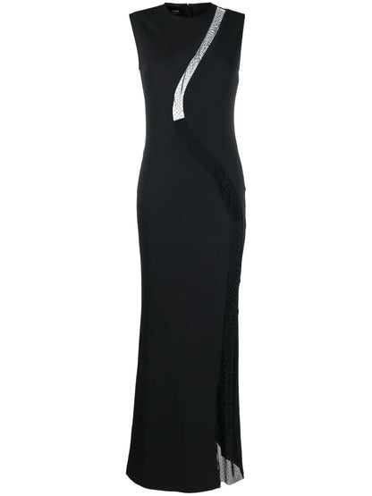 Round-Neck Semi-Sheer Dress