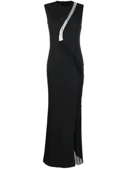 Round-Neck Semi-Sheer Dress