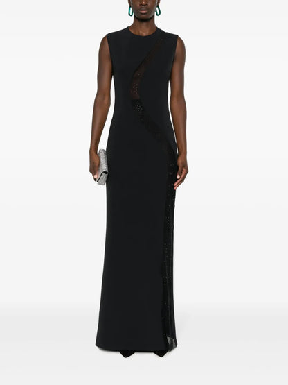 Round-Neck Semi-Sheer Dress