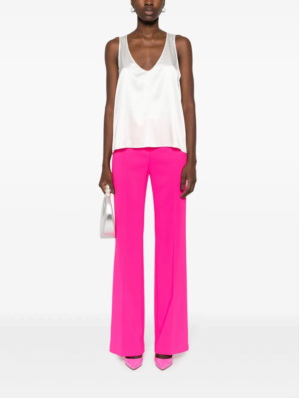 Satin-Finish Sleeveless Top