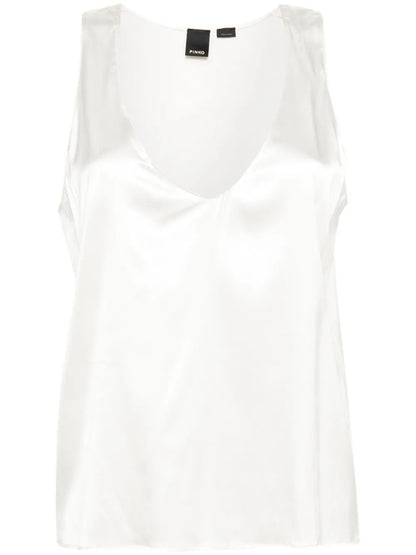 Satin-Finish Sleeveless Top