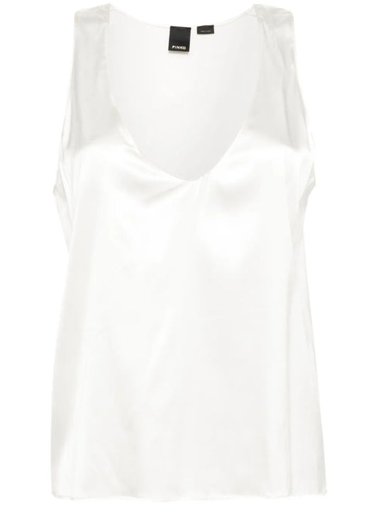 Satin-Finish Sleeveless Top