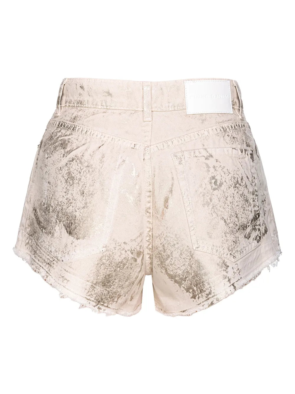 Graphic-Print Mid-Rise Denim Shorts