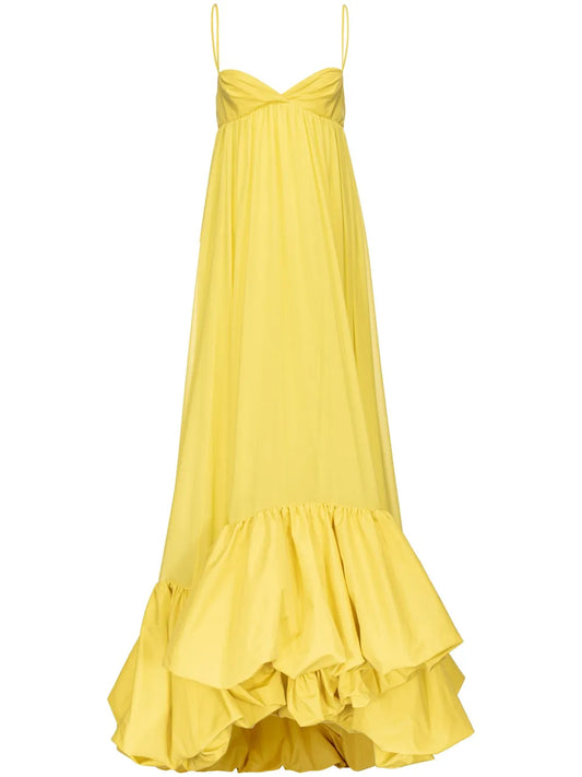 V-Neck Ruffled Gown