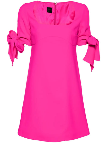 Ribbon Tie-Detailed Mini Dress