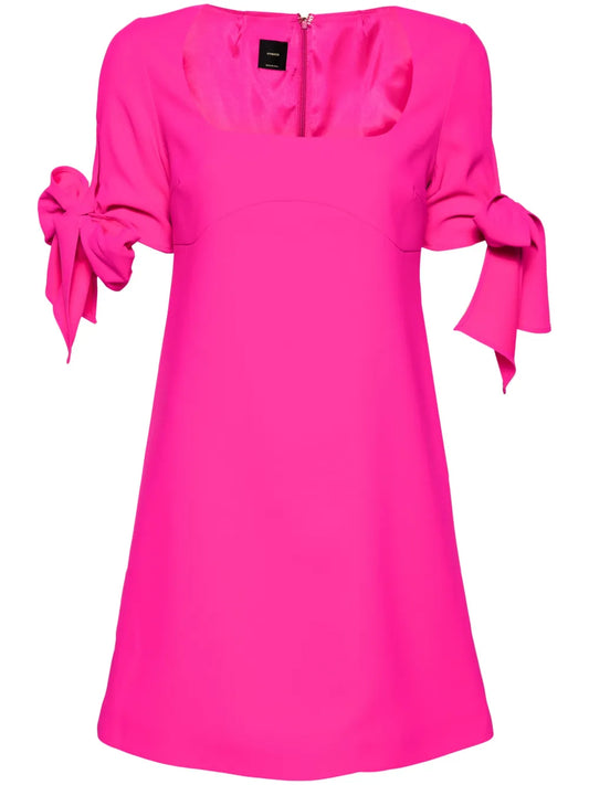 Ribbon Tie-Detailed Mini Dress
