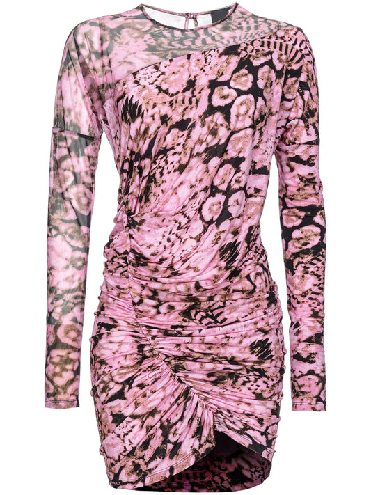 Floral-Print Ruched Minidress